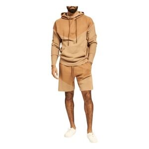 SER.O.YA Marko Knit Shorts Camel Combo Two Tone Elastic Waist Pull-On S